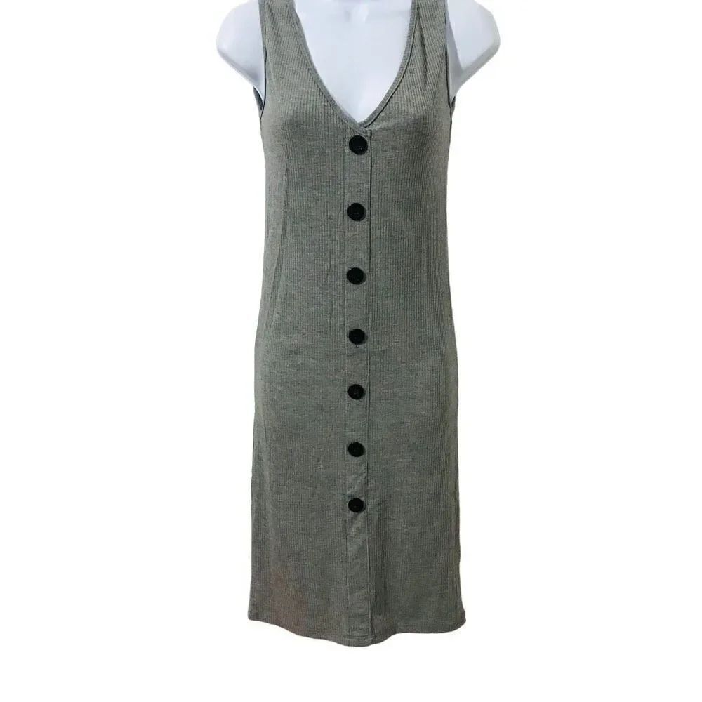 Velvet Torch gray long Sleeveless dress size L    A201